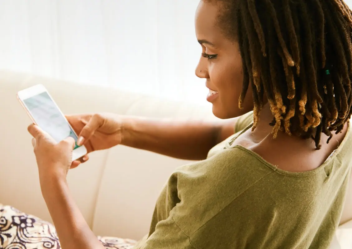 young woman using cellphone