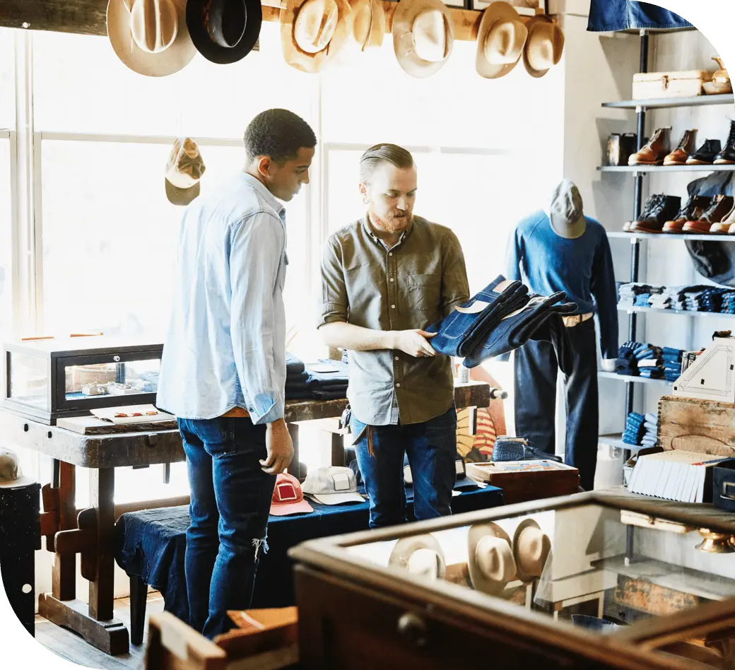 business owner helping a customer